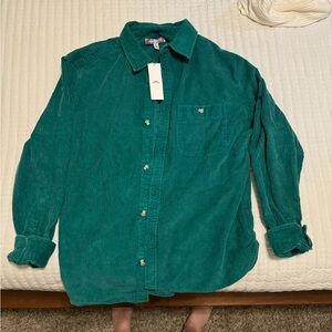 UO Turquoise/Teal Corduroy Light Jacket